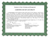 Certificate of Accuracy