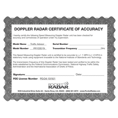 Pro Traffic Advisor (Model PR1000-TA)
